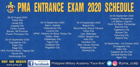 pma entrance exam 2024 schedule
